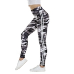 Femmes-Camo-Legging-deux-c-t-s-rayures-blanches-Leggings-Skinny-taille-lastique-femmes-extensible-jambi