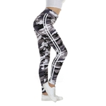 Femmes-Camo-Legging-deux-c-t-s-rayures-blanches-Leggings-Skinny-taille-lastique-femmes-extensible-jambi