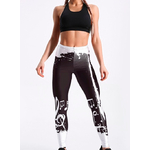 woogalf-Style-mode-en-femmes-Leggings-noir-et-blanc-Note-imprim-Leggings-taille-moyenne-pantalon