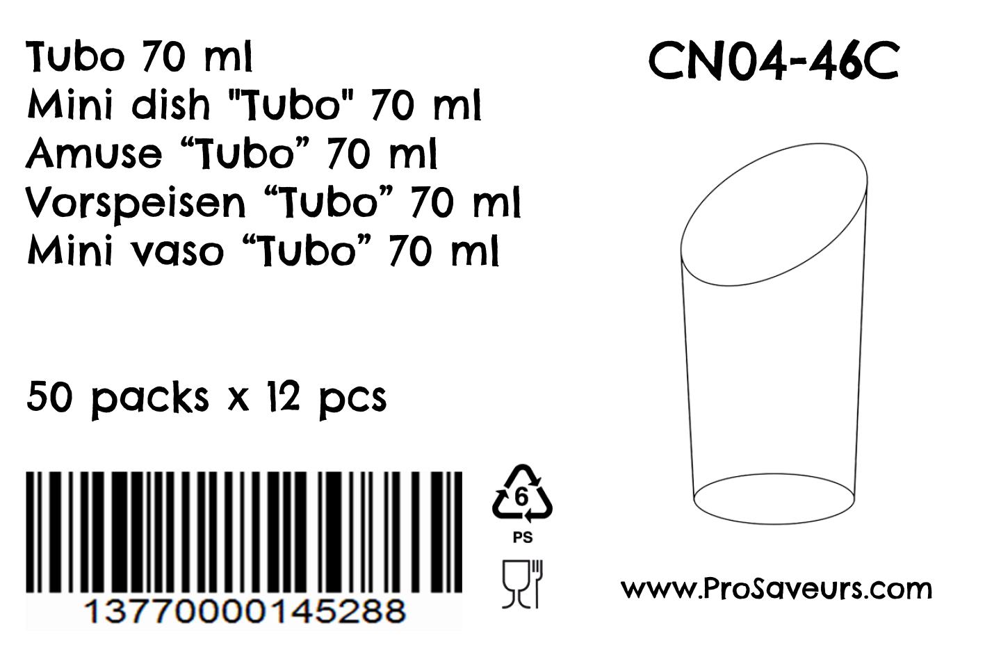 Verrine en plastique Tubo 70 ml CN04-46C-4