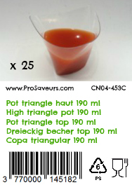 Verrine en plastique Pot triangle haut 190 ml CN04-453C-3