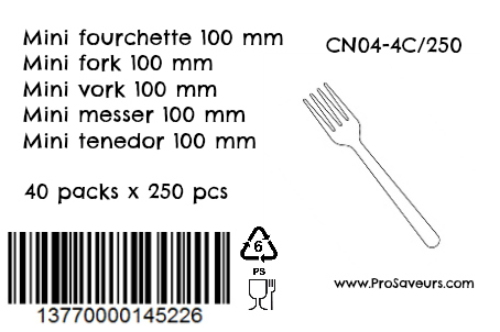 Mini fourchette en plastique par 250 CN04-4C250-4