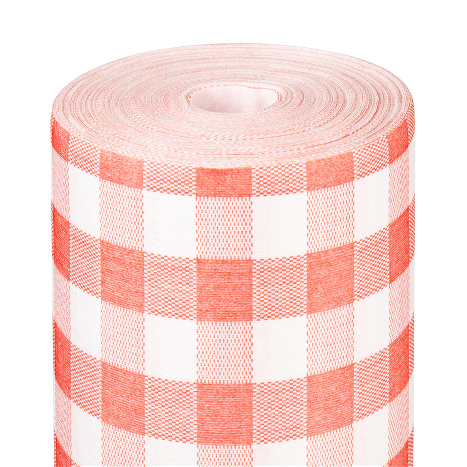 Nappe jetable effet tissu vichy rouge en rouleau 1,20 x 25 m