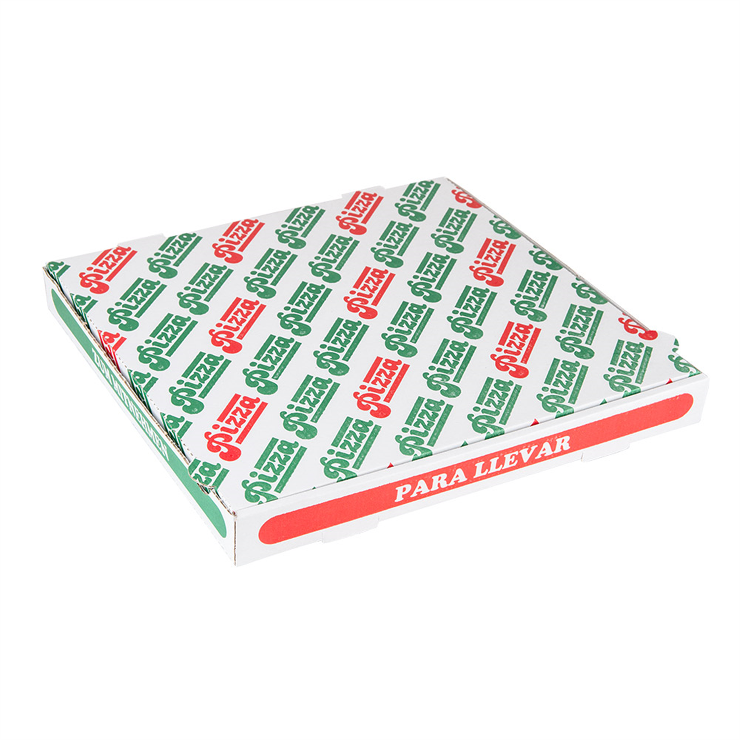 100 boites à pizza en carton blanc 33x33x3.8 cm cm motif Pizza - ProSaveurs