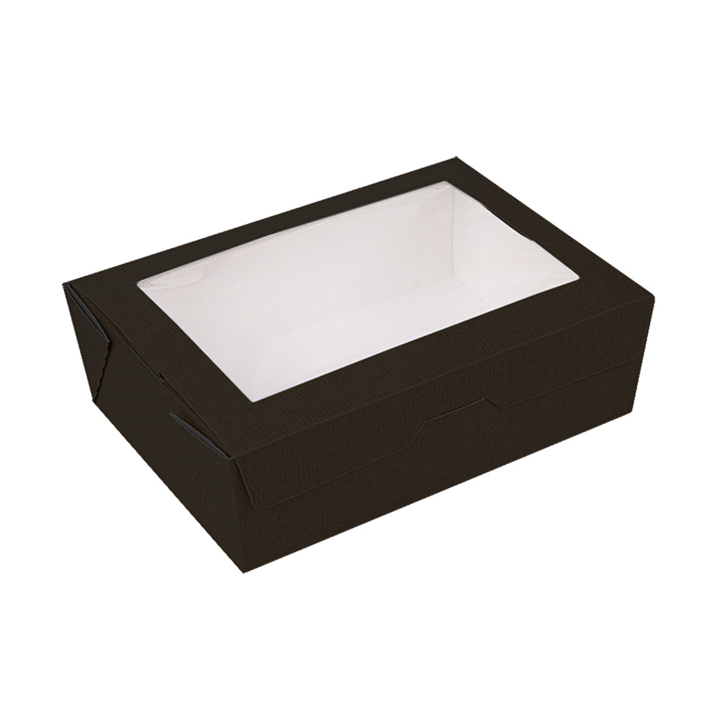 200 boîtes carton noires avec fenêtre 1000 ml - ProSaveurs