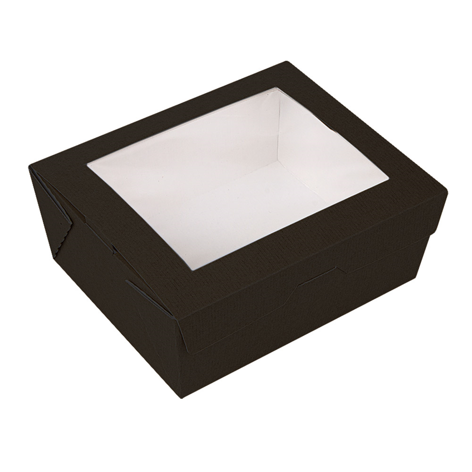 200 boîtes carton noires avec fenêtre 1350 ml - ProSaveurs