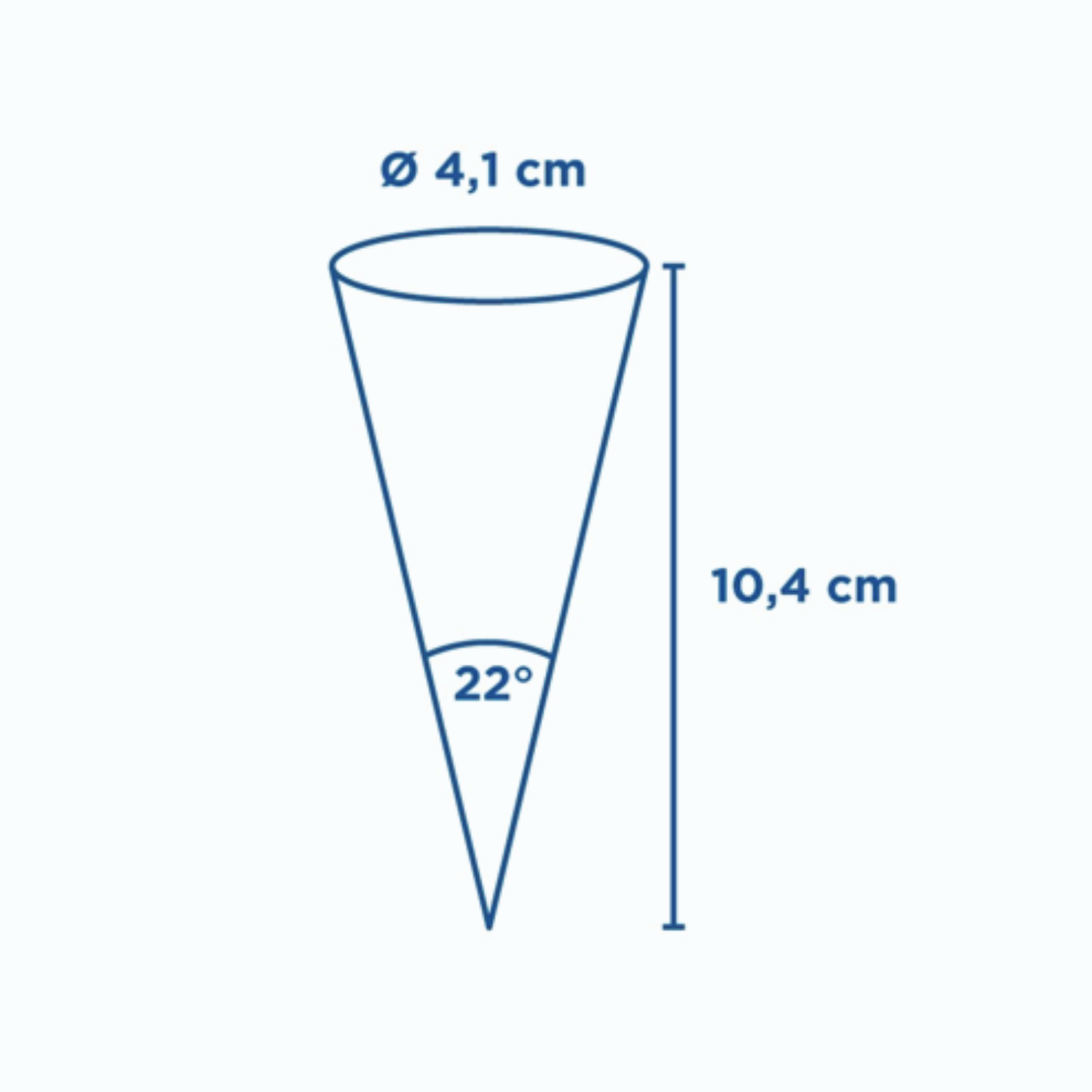 Cônes en papier 10cm4 pour cornets de glace (carton de 2000) - Dessin technique - ProSaveurs