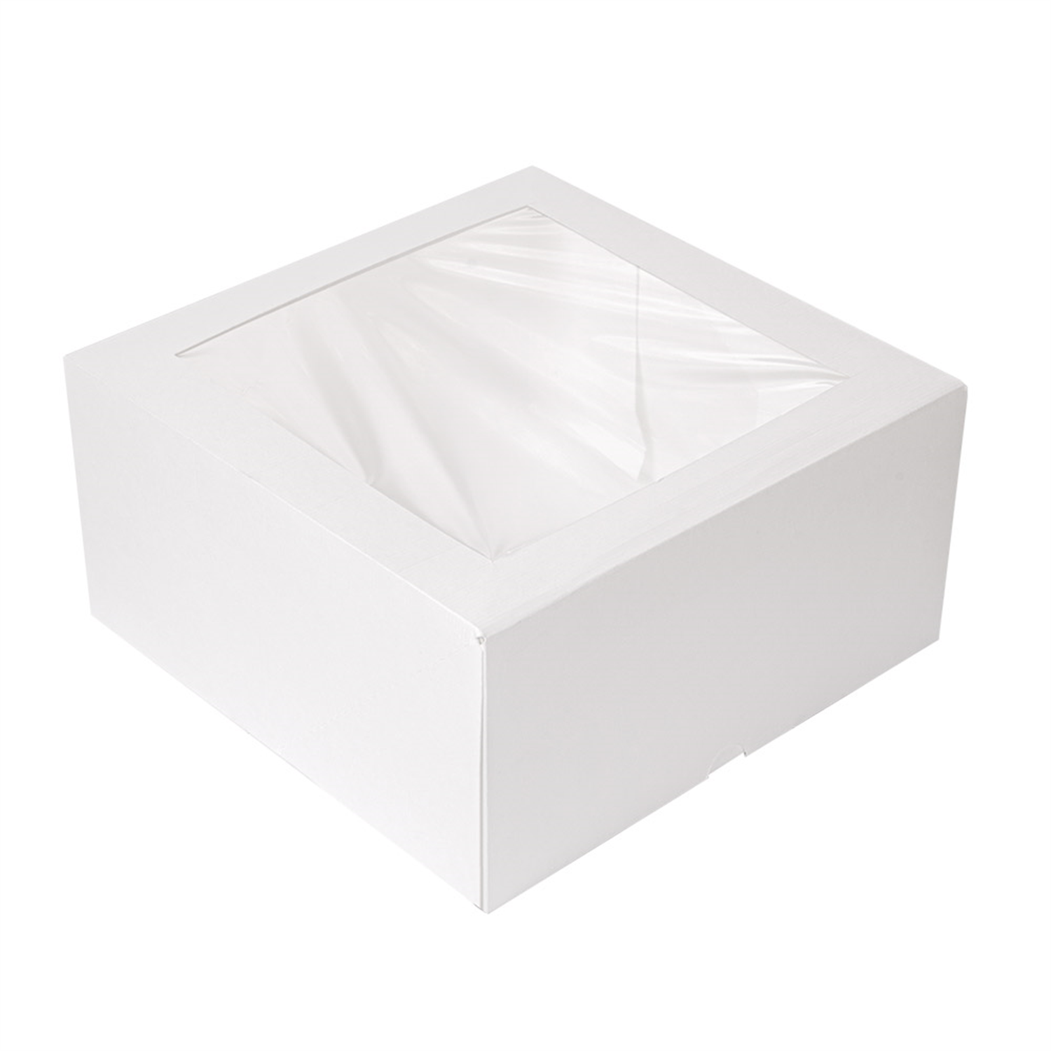Boîte pâtissière en carton blanc avec fenêtre 24 x 24 x 12 cm par 50