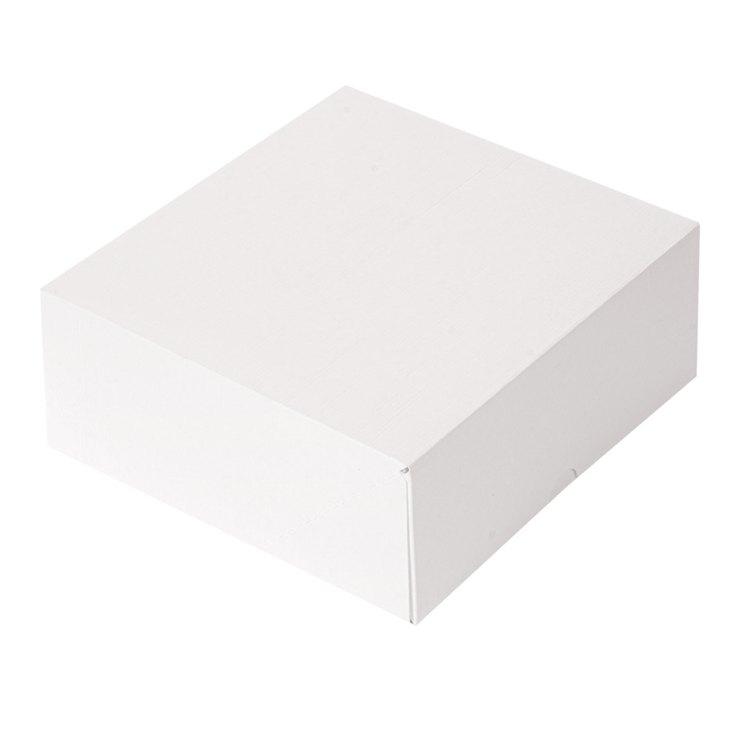 Boîte pâtissière en carton blanc sans fenêtre 18 x 18 x 7,5 cm par 50