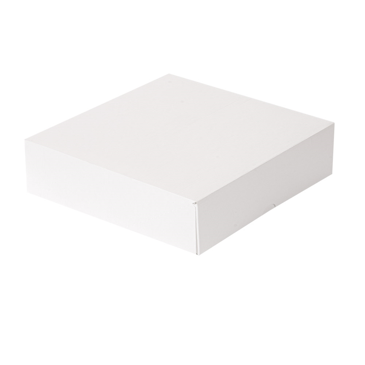 Boîte pâtissière en carton blanc sans fenêtre 23 x 23 x 7,5 cm par 50