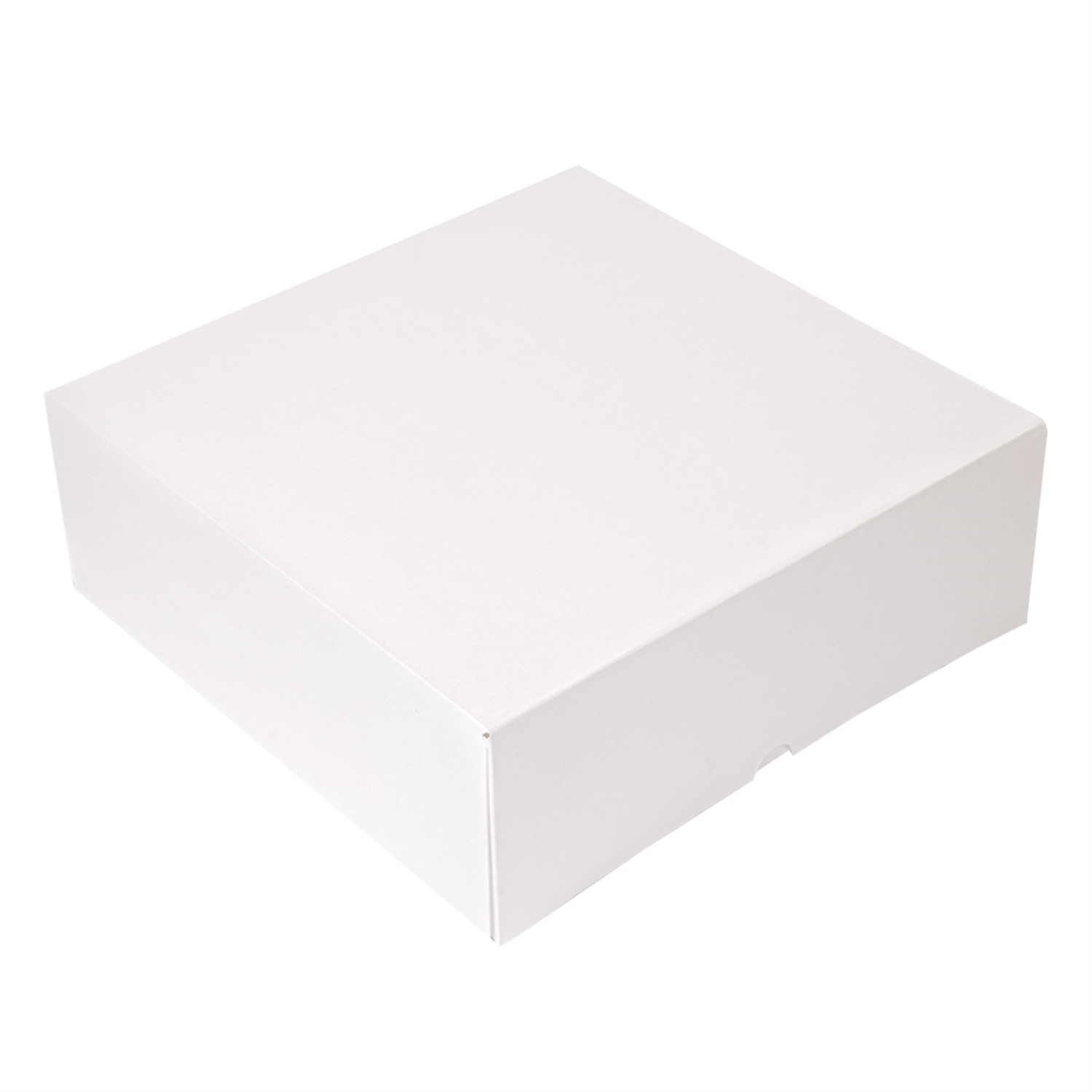 Boîte pâtissière en carton blanc sans fenêtre 28 x 28 x 10 cm par 50