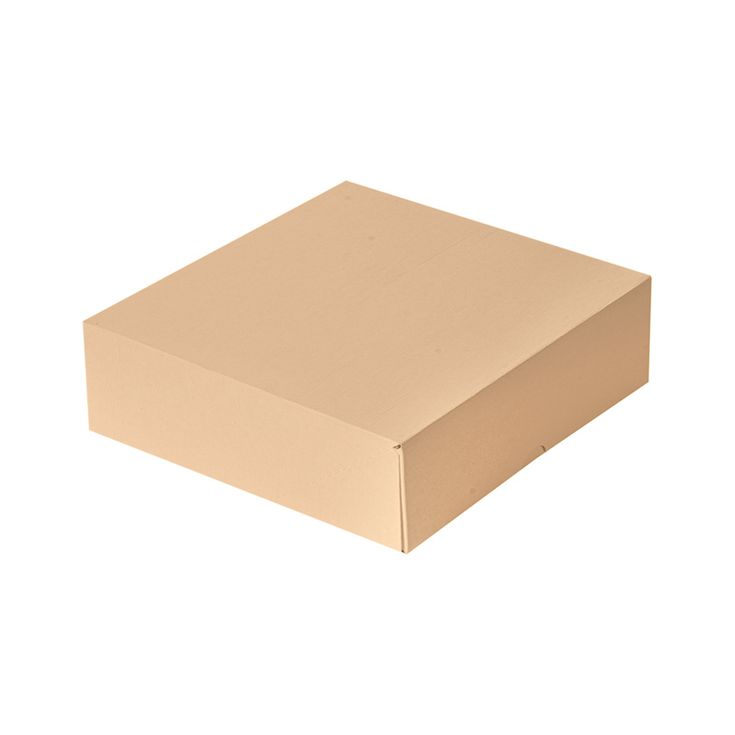 Boîte pâtissière en carton kraft sans fenêtre 23 x 23 x 7,5 cm par 50