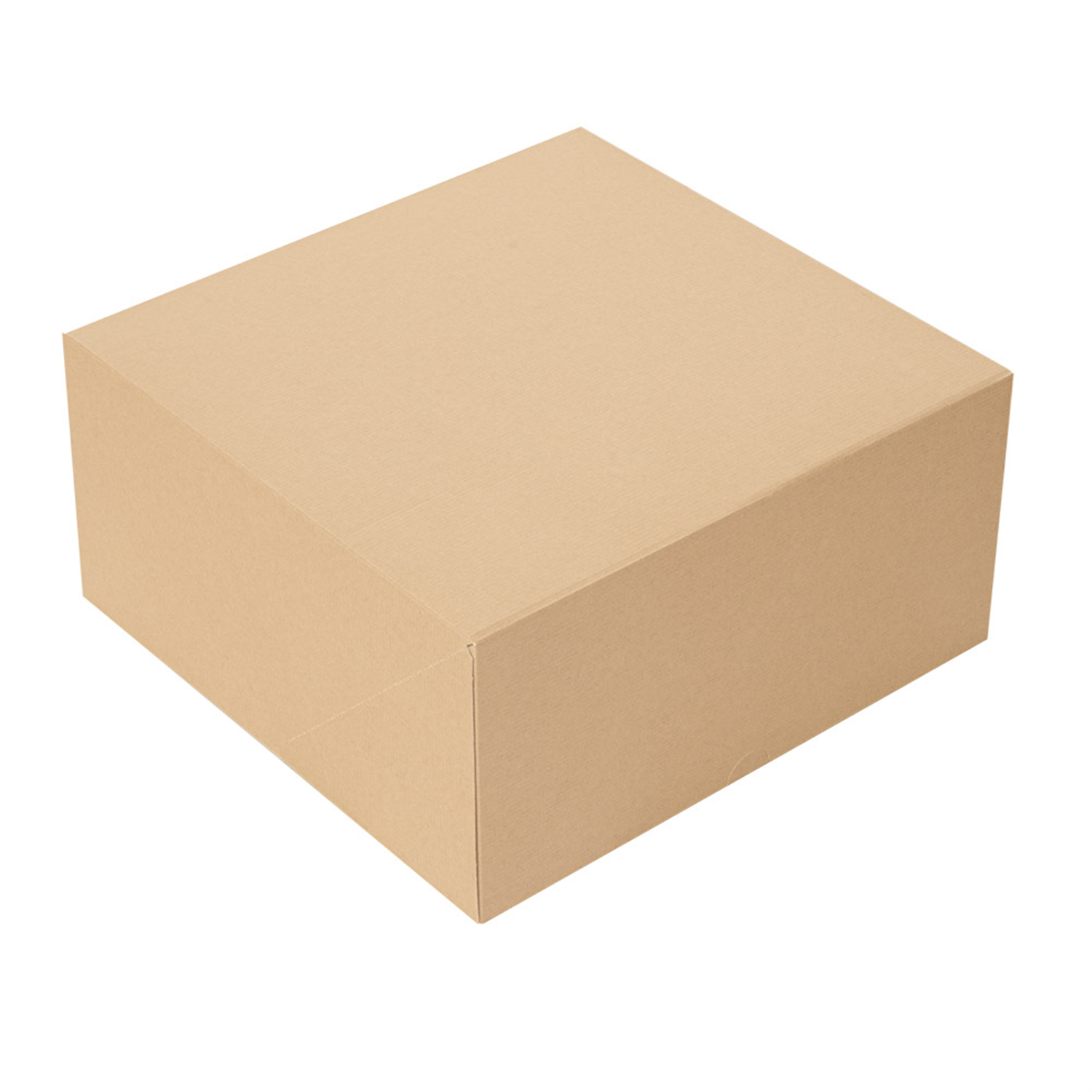Boîte pâtissière en carton kraft sans fenêtre 24 x 24 x 12 cm par 50