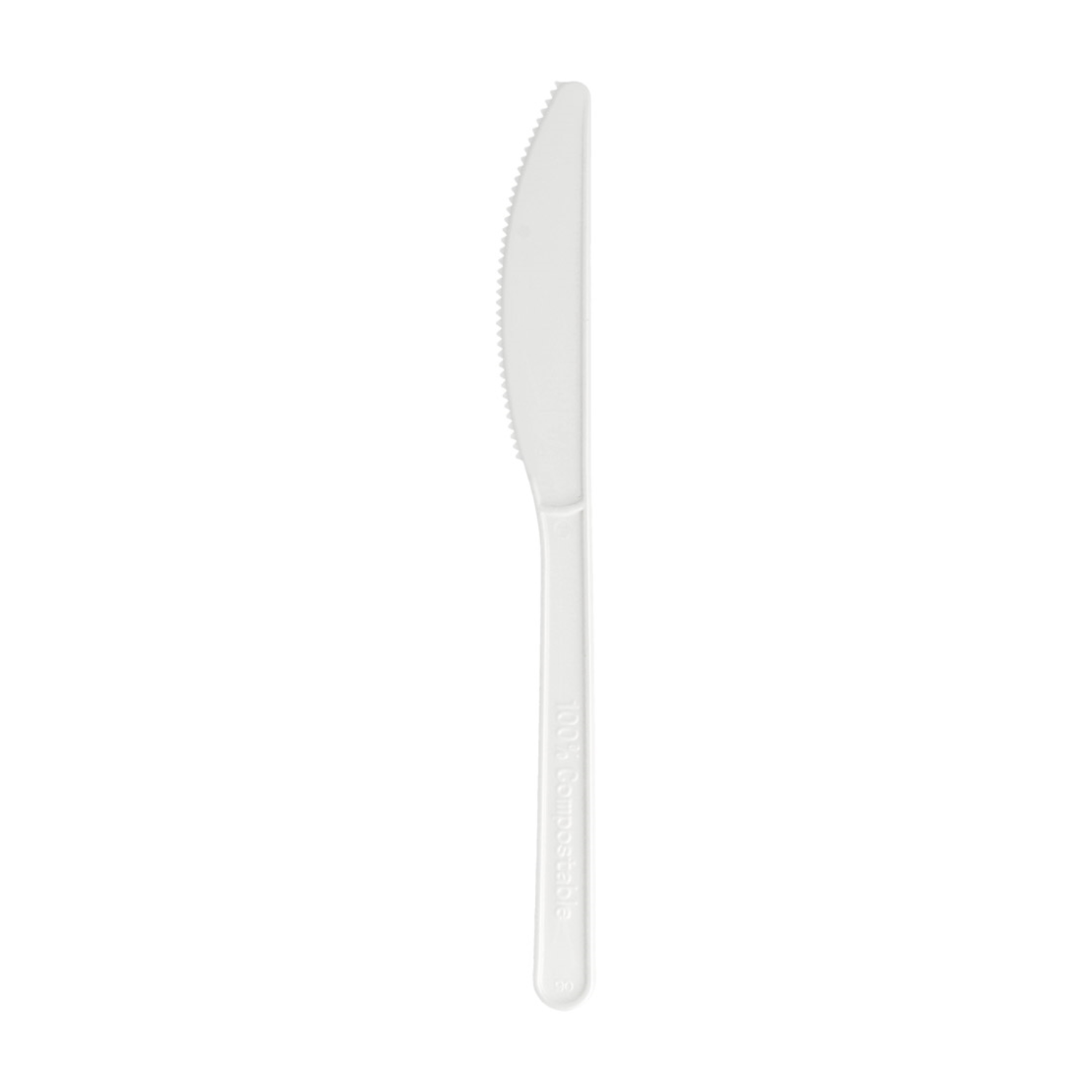 Couteau blanc en PLA 18 cm par 1000 - ProSaveurs