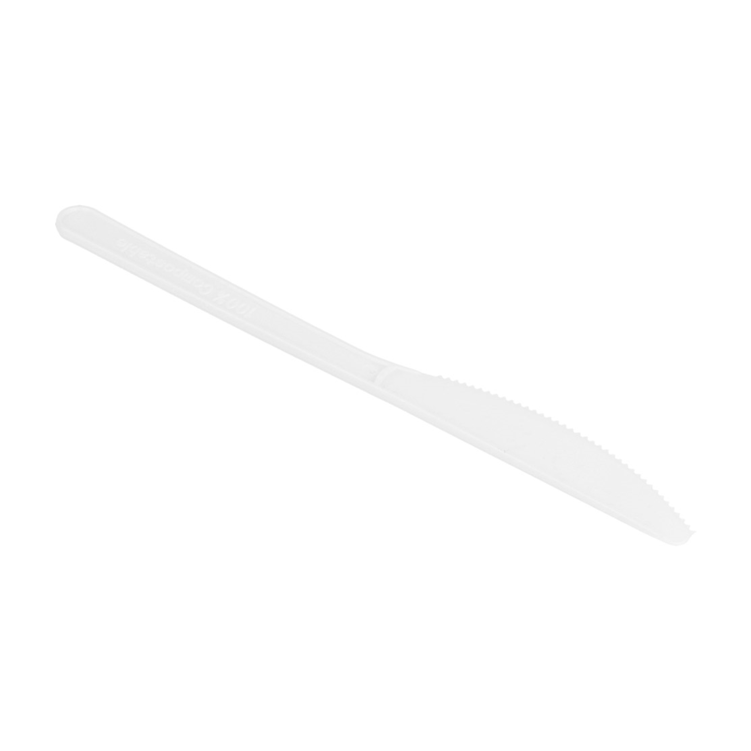 Couteau blanc en CPLA 18 cm par 1000