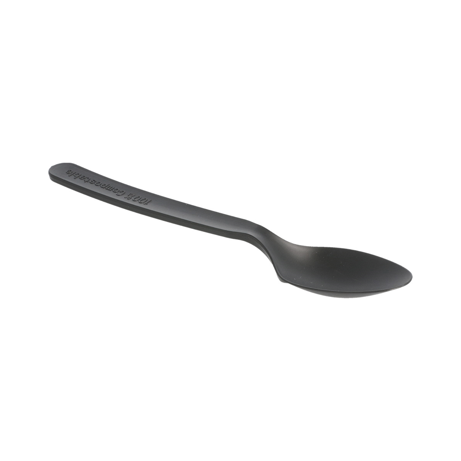 Cuillère à dessert noire en CPLA 16 cm par 1000