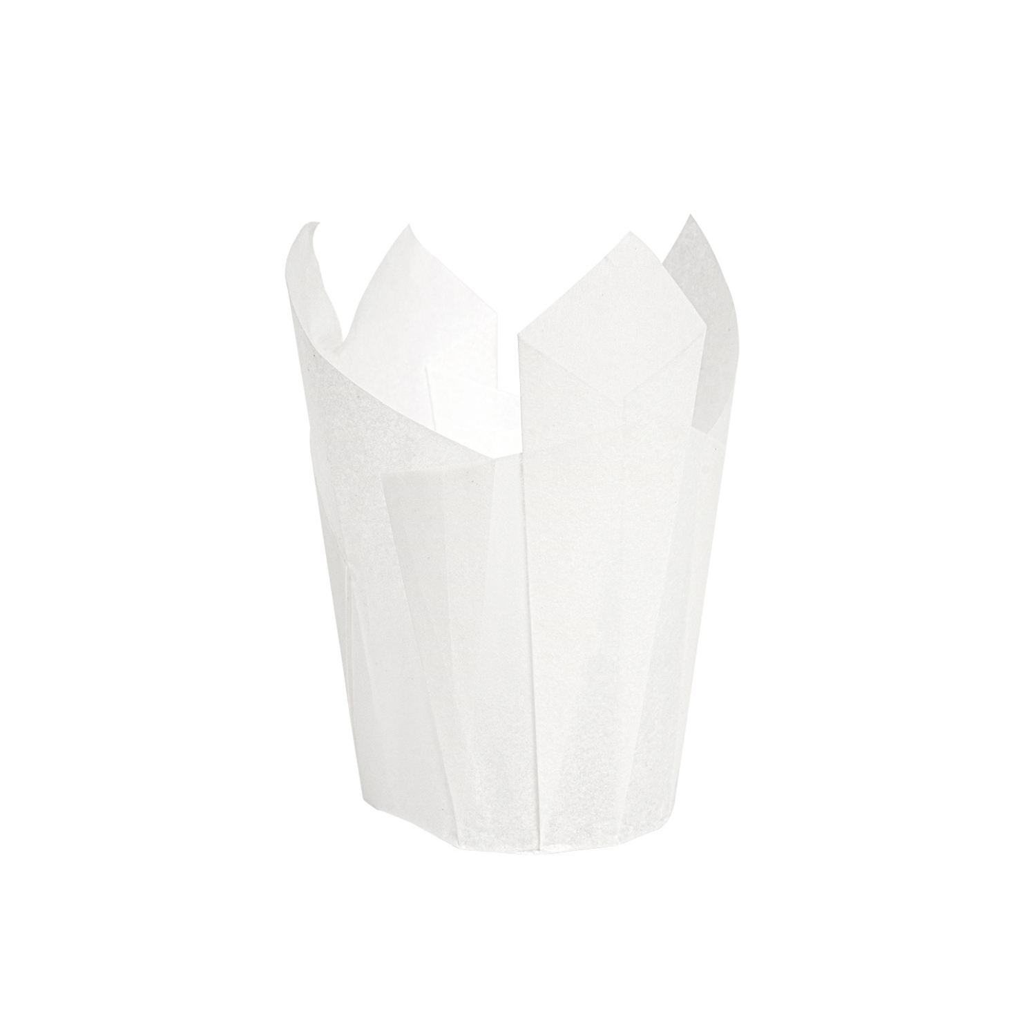 Caissette muffin Tulipe en papier blanc M par 1000