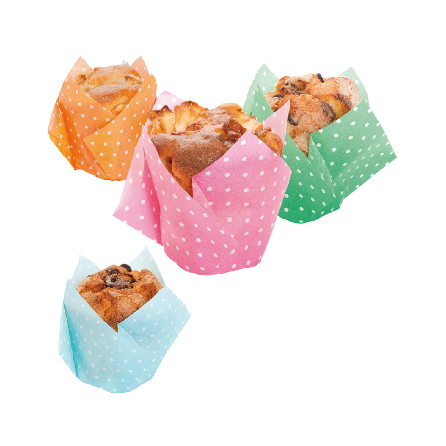 Caissette muffin Tulipe en papier assorti M par 1000