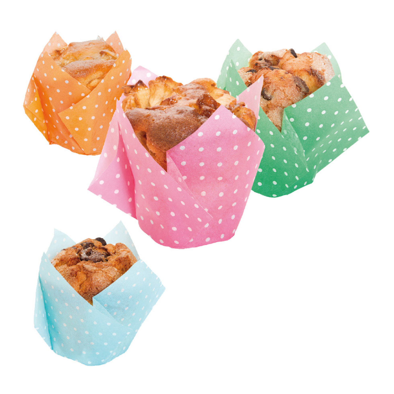 Caissette muffin Tulipe en papier assorti L par 900