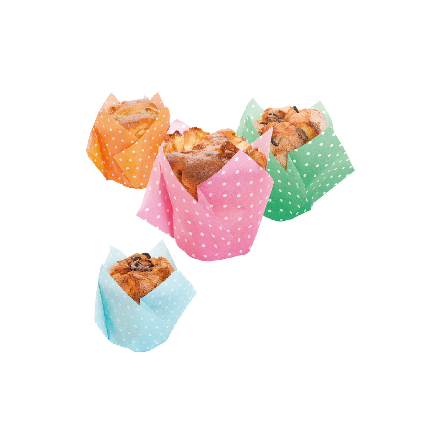 Caissette muffin Tulipe en papier assorti S par 1000