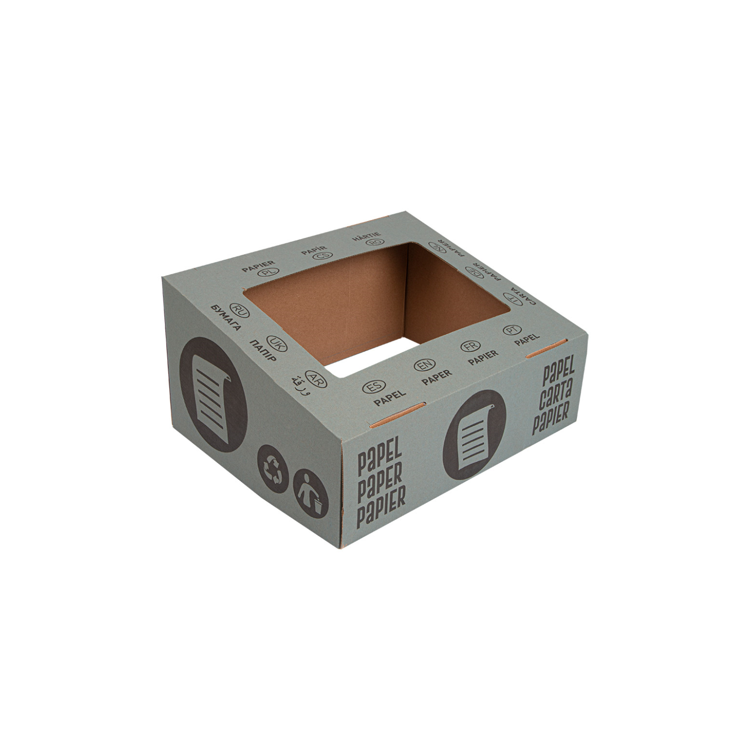 Couvercle de poubelle en carton 75 l pour recyclage des papiers par 10
