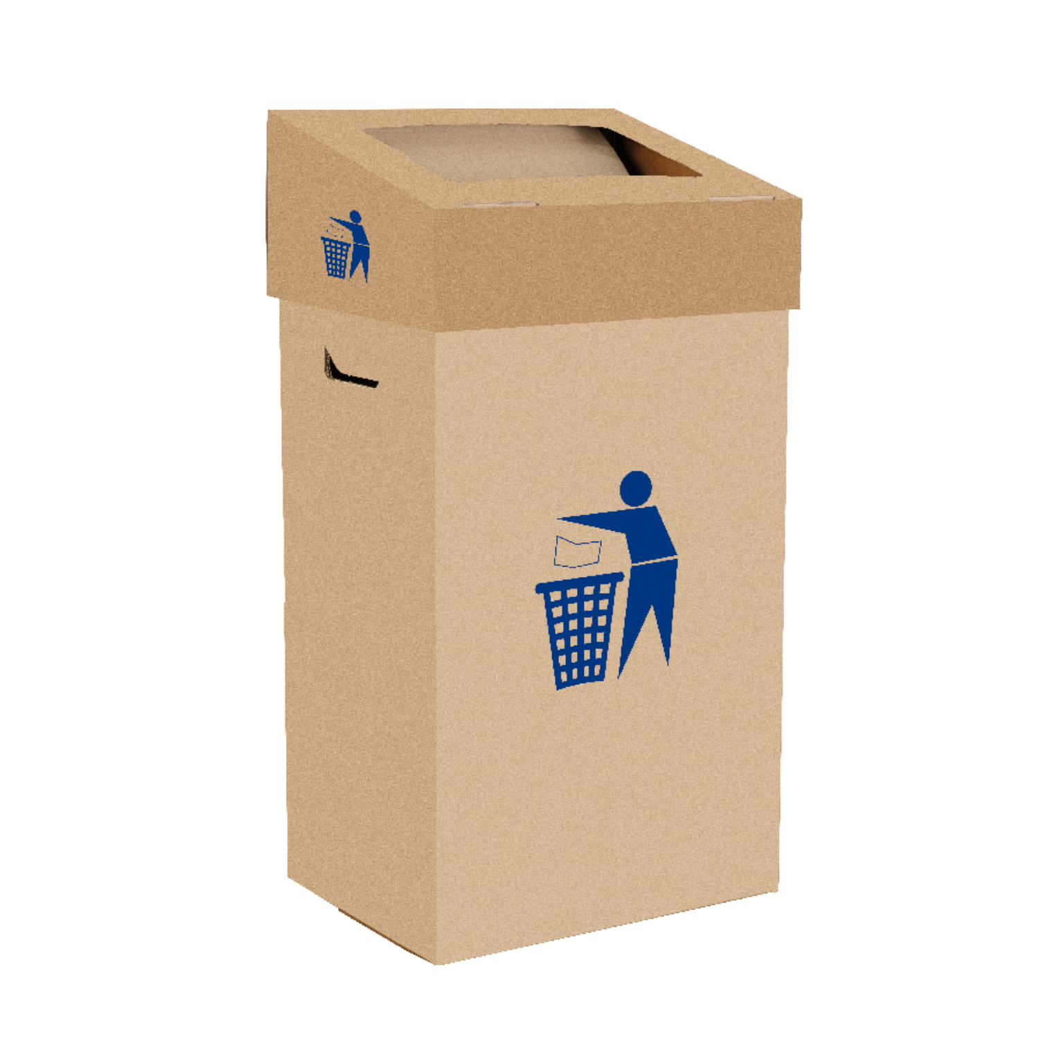 Poubelle en carton 75 litres avec couvercle basculant par 15