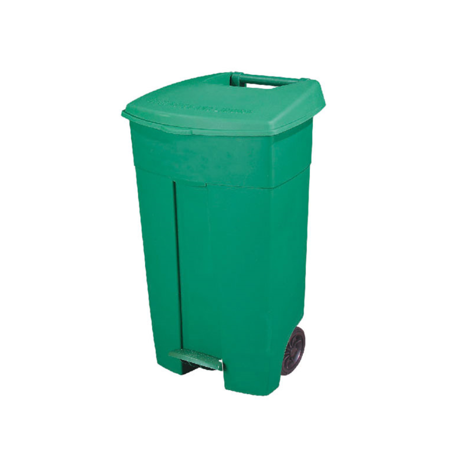 Poubelle conteneur 130 litres verte avec 2 roues et couvercle à pédale