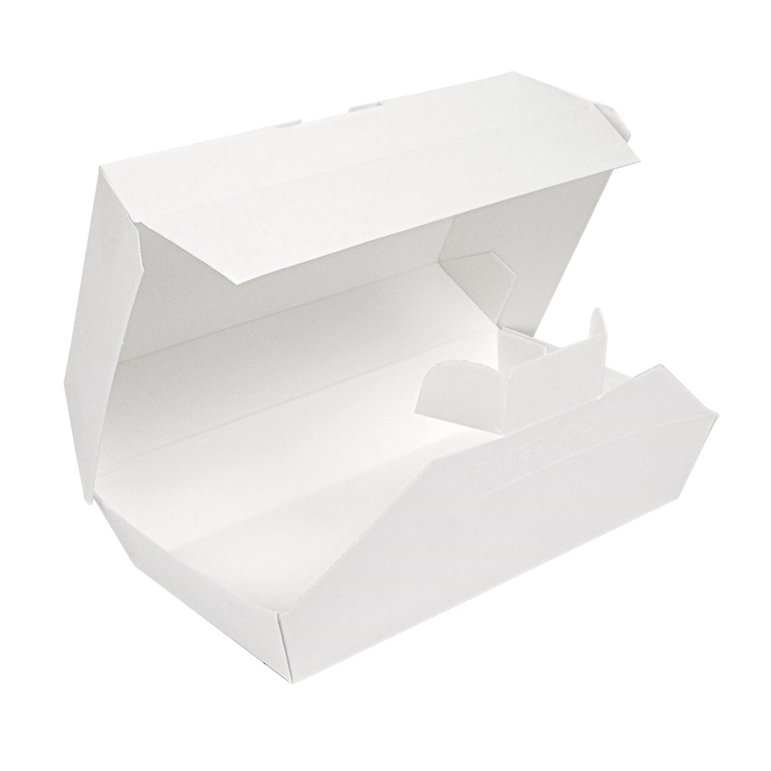 Boîte repas 20x13x7 cm blanche fermeture Paperlock - ProSaveurs