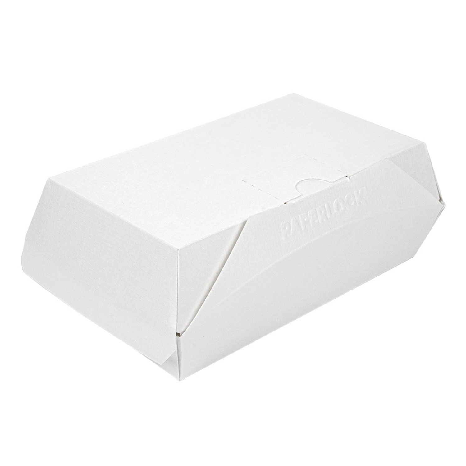 Boîte repas 20x13x7 cm blanche fermeture Paperlock par 300