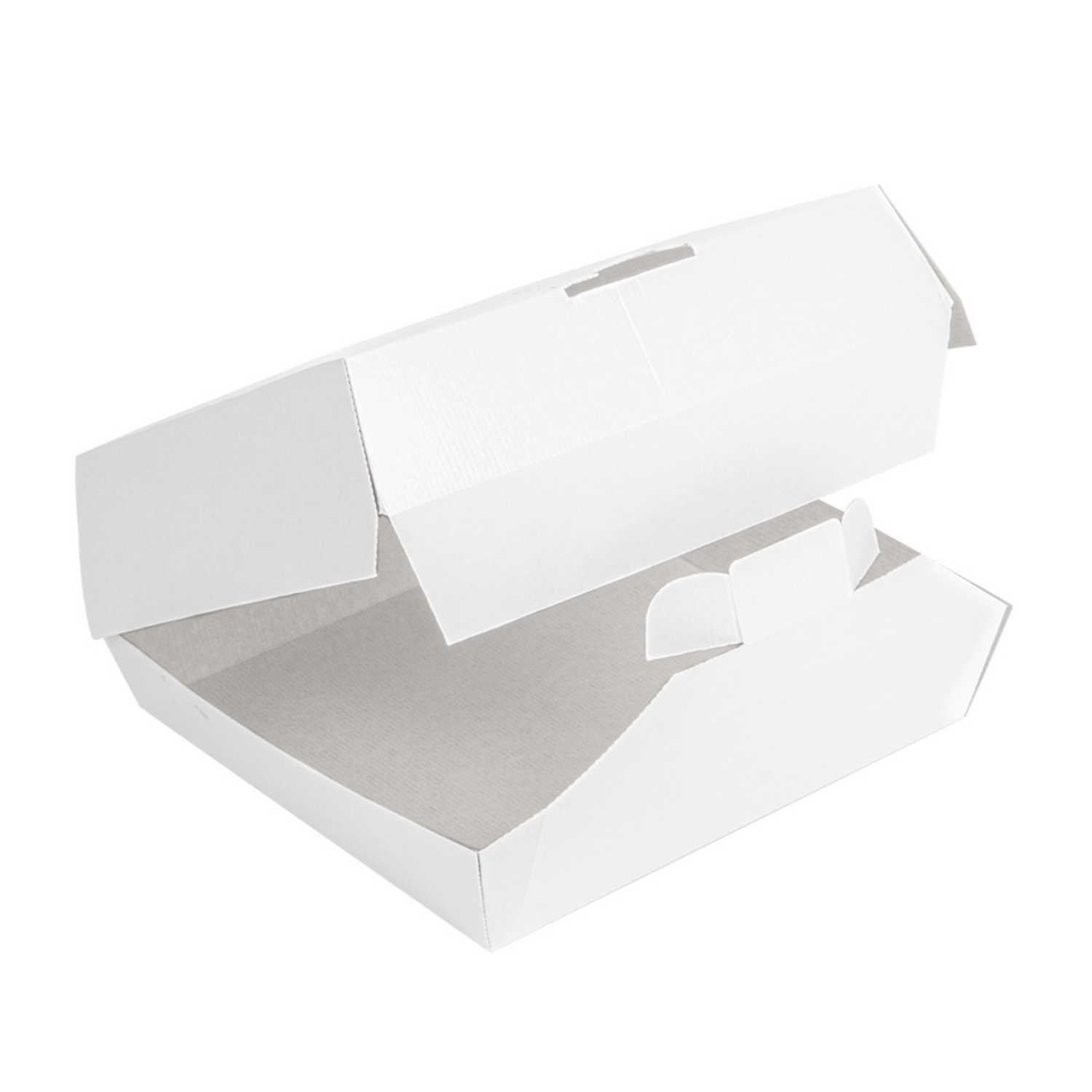 Boîte repas 21x21x8 cm blanche fermeture Paperlock - ProSaveurs