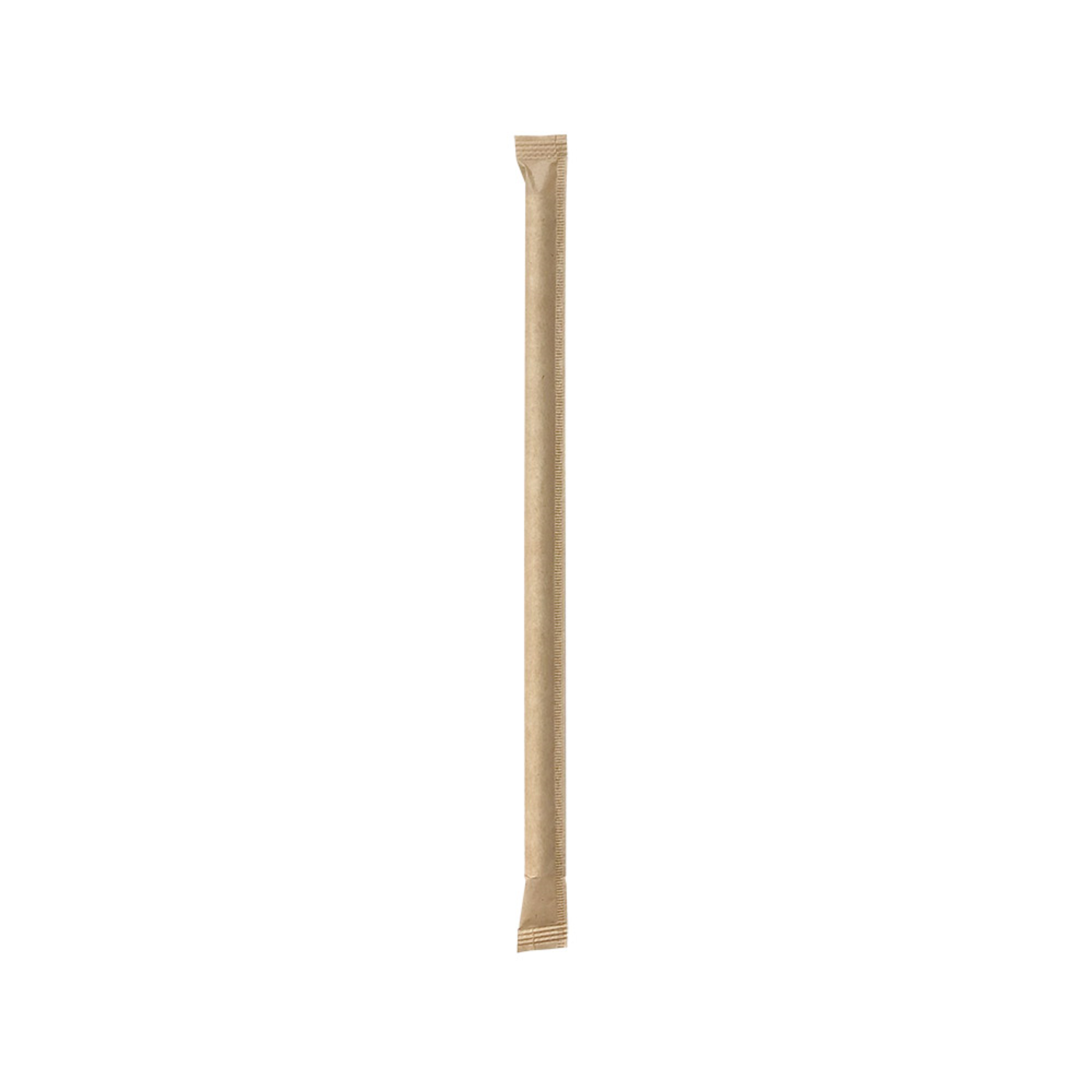 Paille en papier naturel 14 cm diam 0.6 cm emballée individuellement par 3000