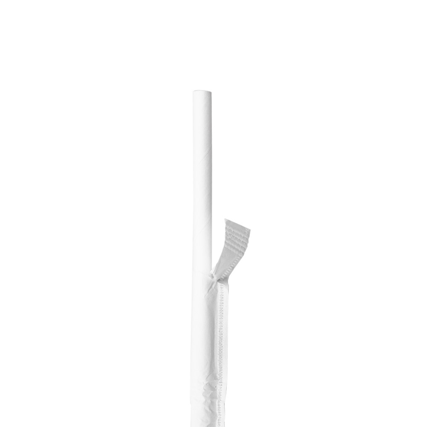 Pailles en papier blanche 20 cm diam 0.6 cm emballée individuellement - ProSaveurs