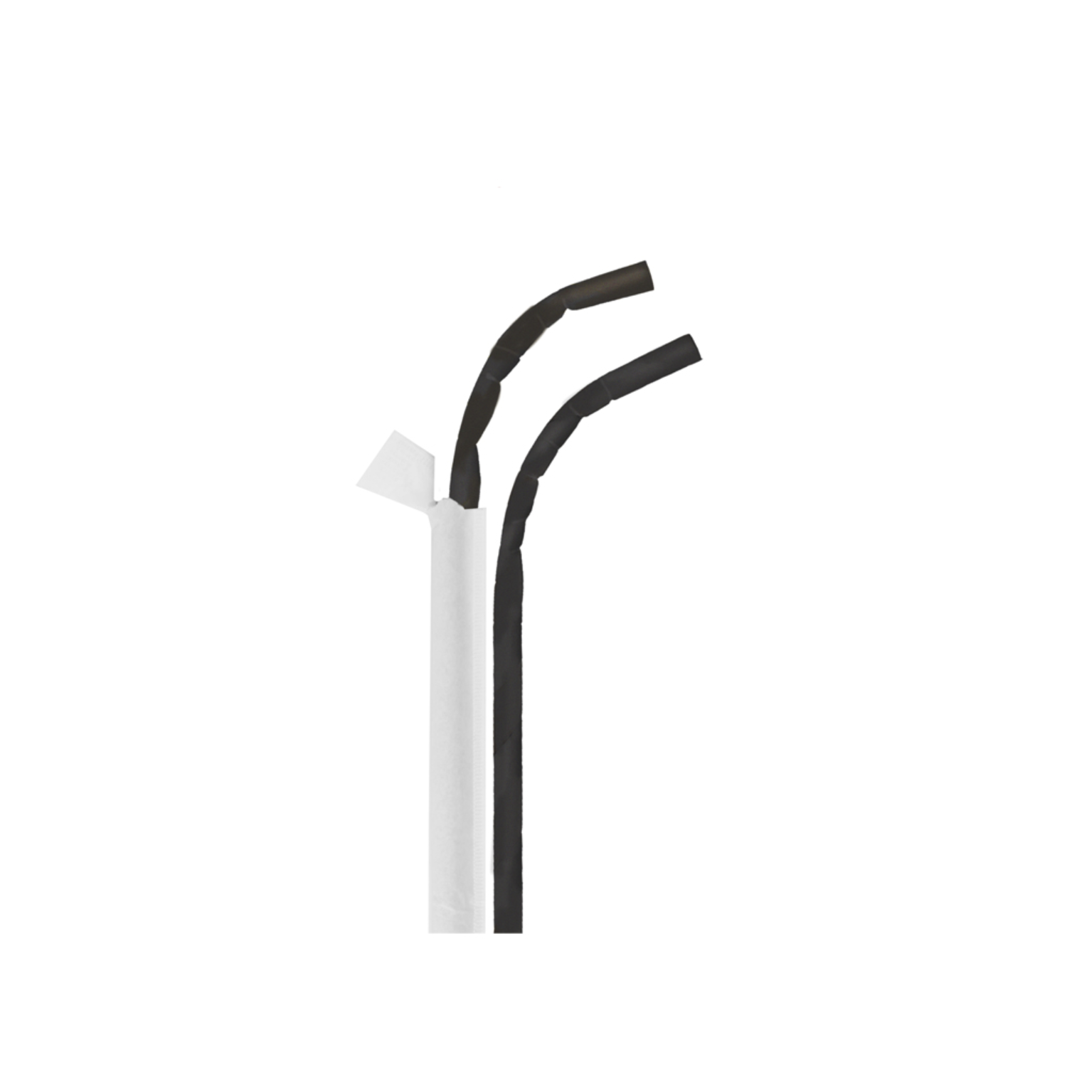 Paille flexible en papier noire 23 cm diam 0.6 cm emballée individuellement par 3000