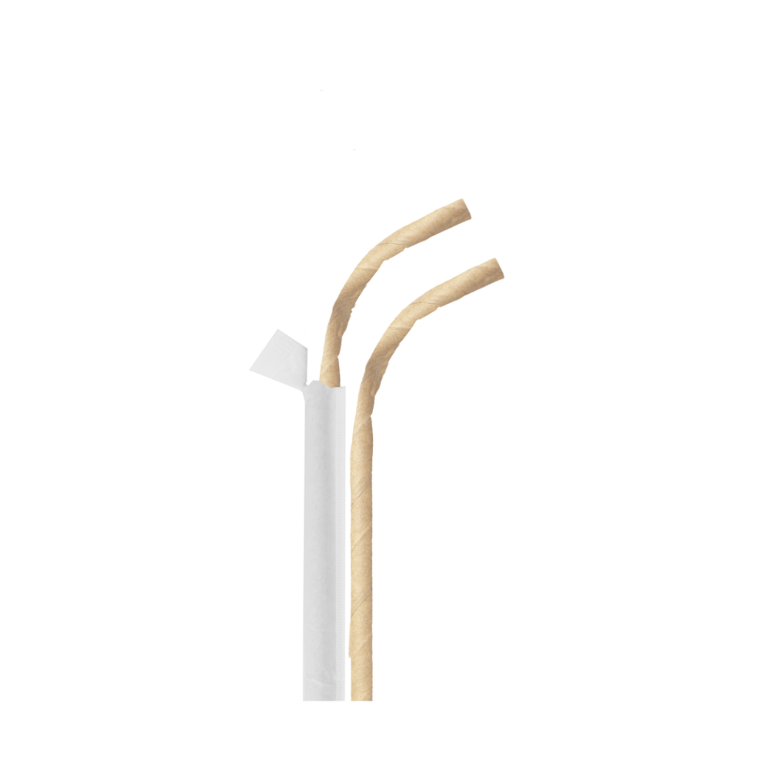 Paille flexible en papier naturel 23 cm diam 0.6 cm emballée individuellement par 3000