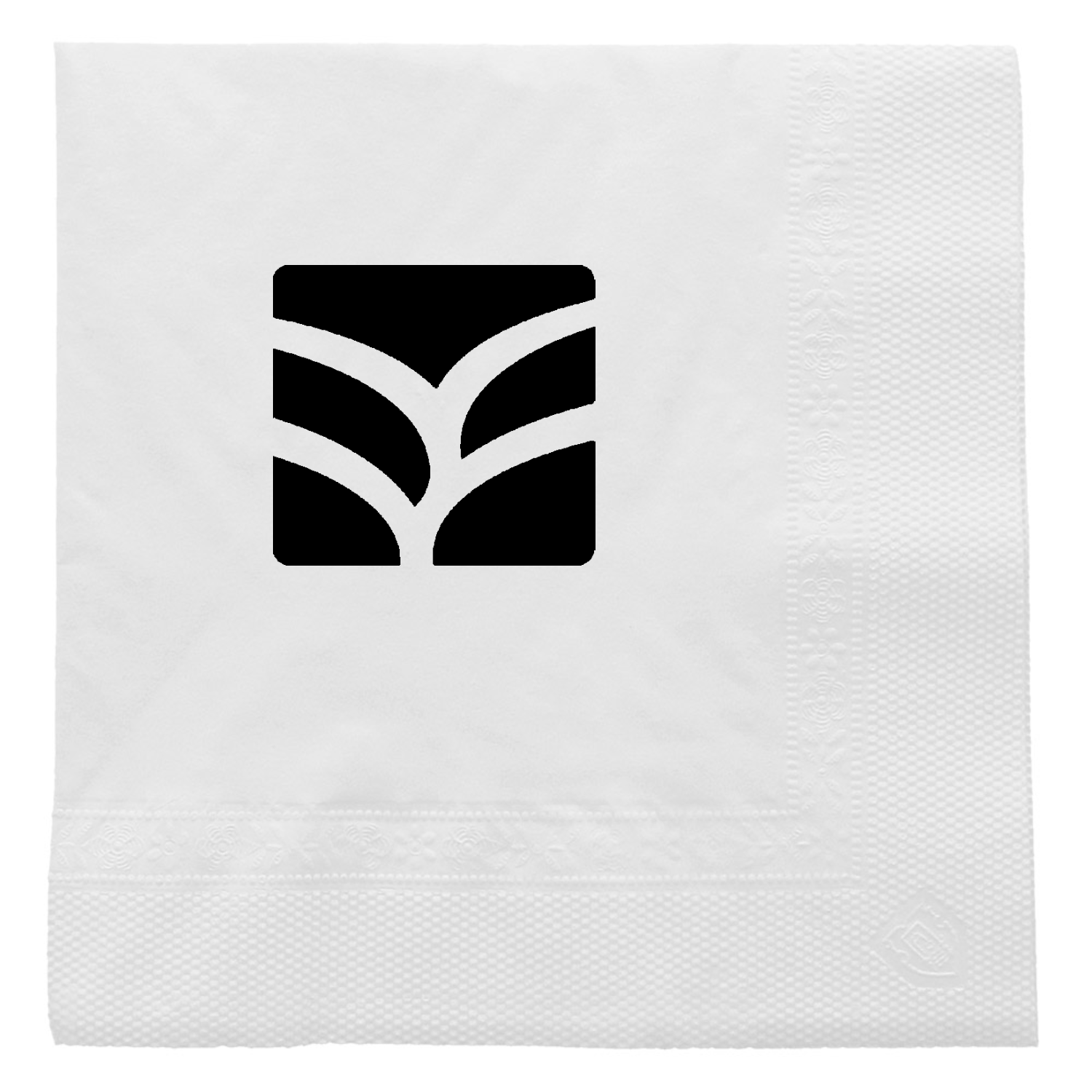 Serviette papier personnalisée blanche 2 plis 25x25 cm