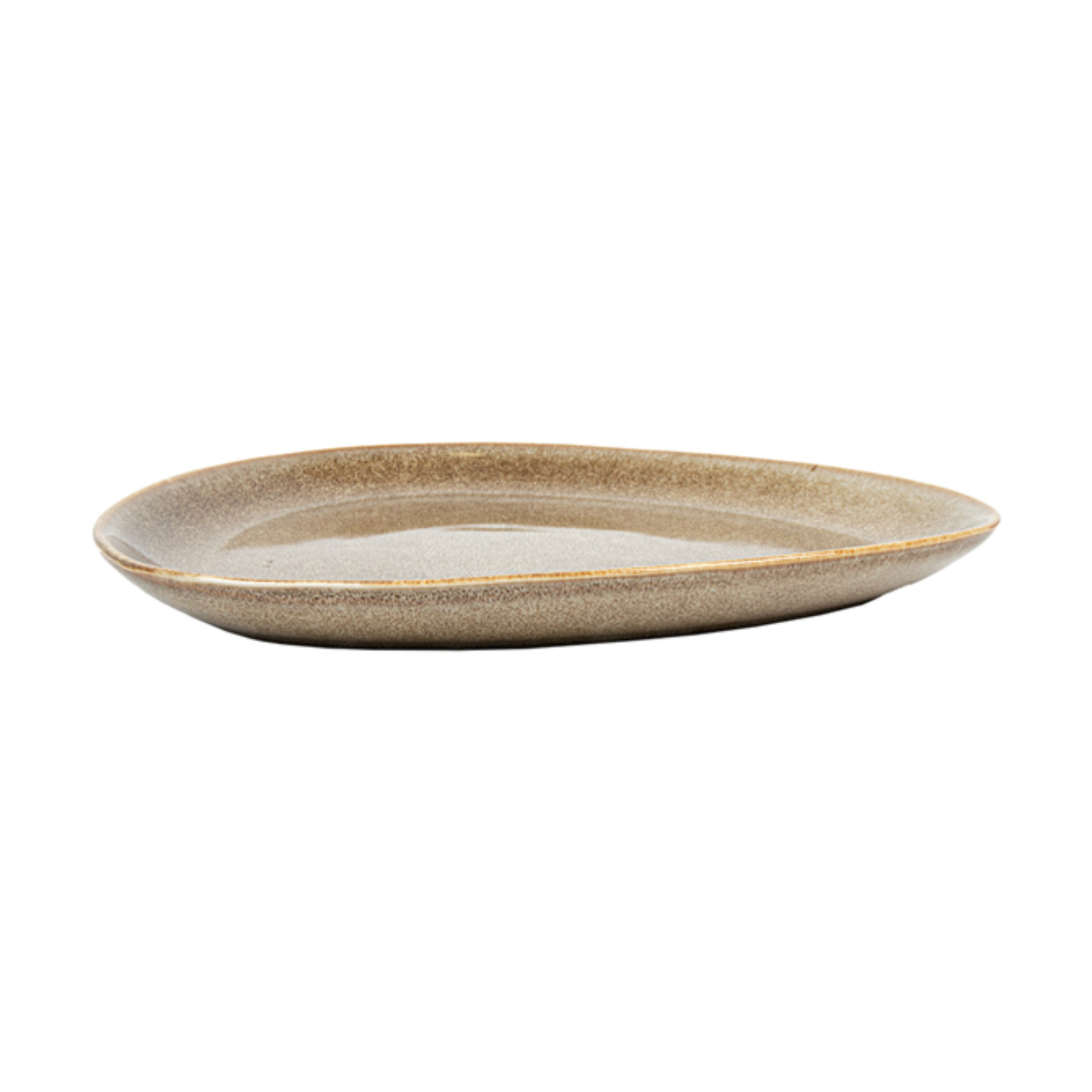 Assiette asymétrique en grès terre 27 cmx25 cm - Vaisselle en grès - ProSaveurs