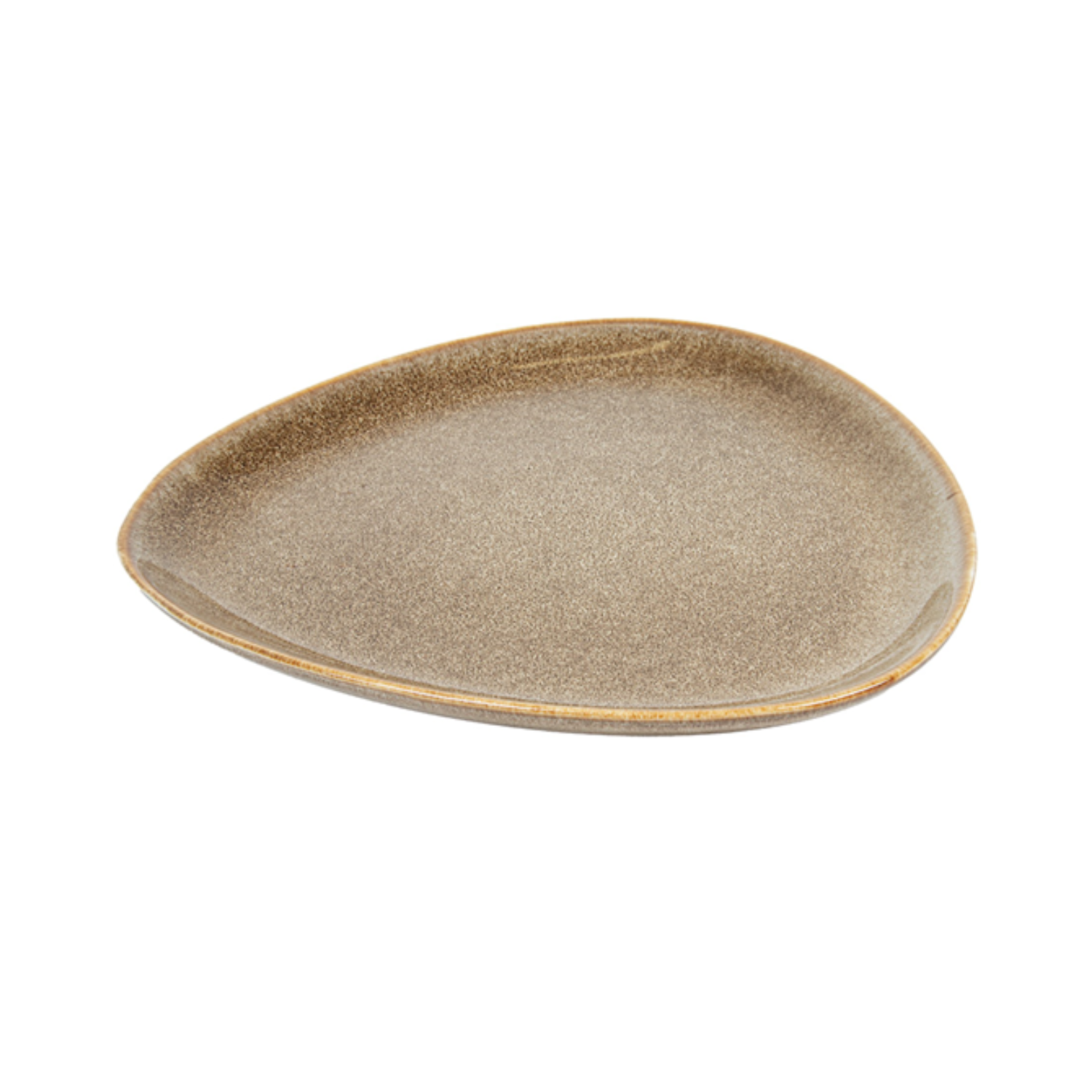 Assiette asymétrique en grès terre 27 cmx25 cm par 6 - Vaisselle en grès - ProSaveurs