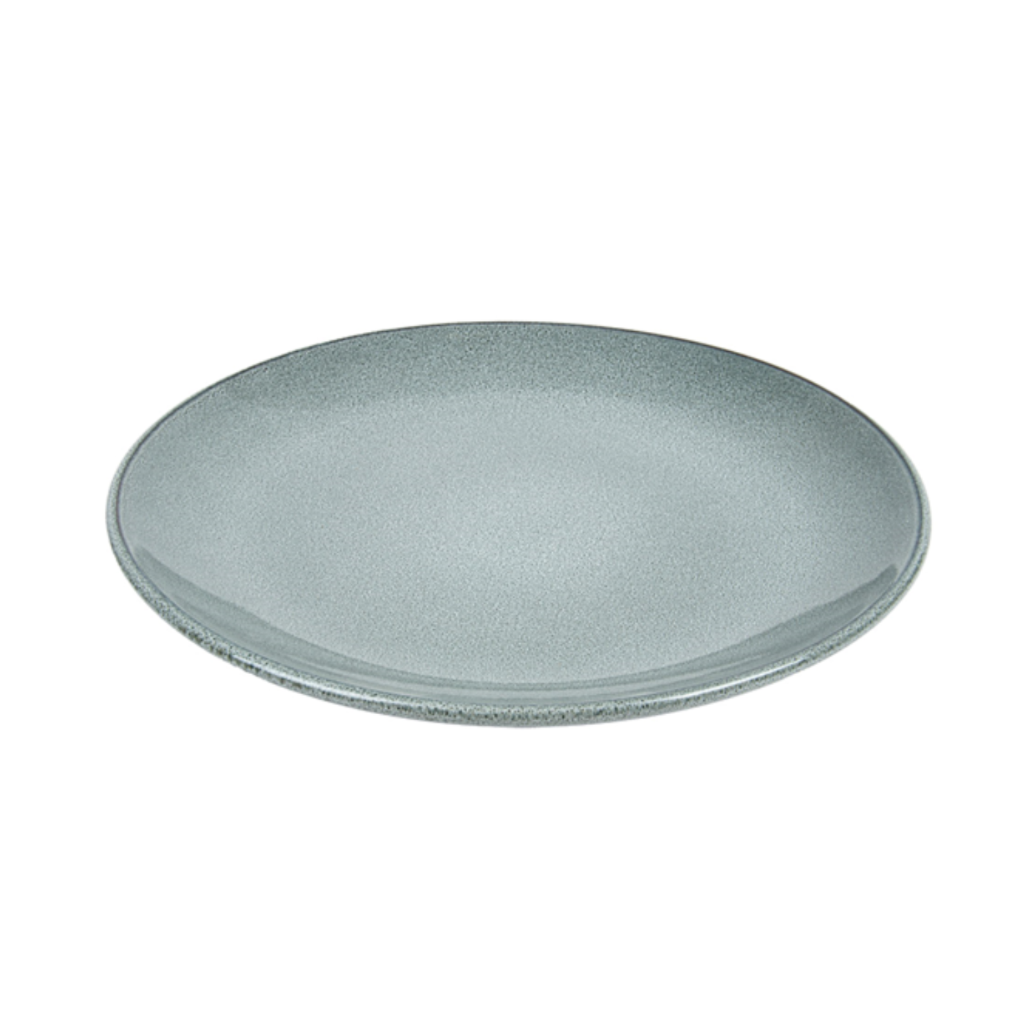 Assiette plate ronde en grès gris/vert 27 cm par 6