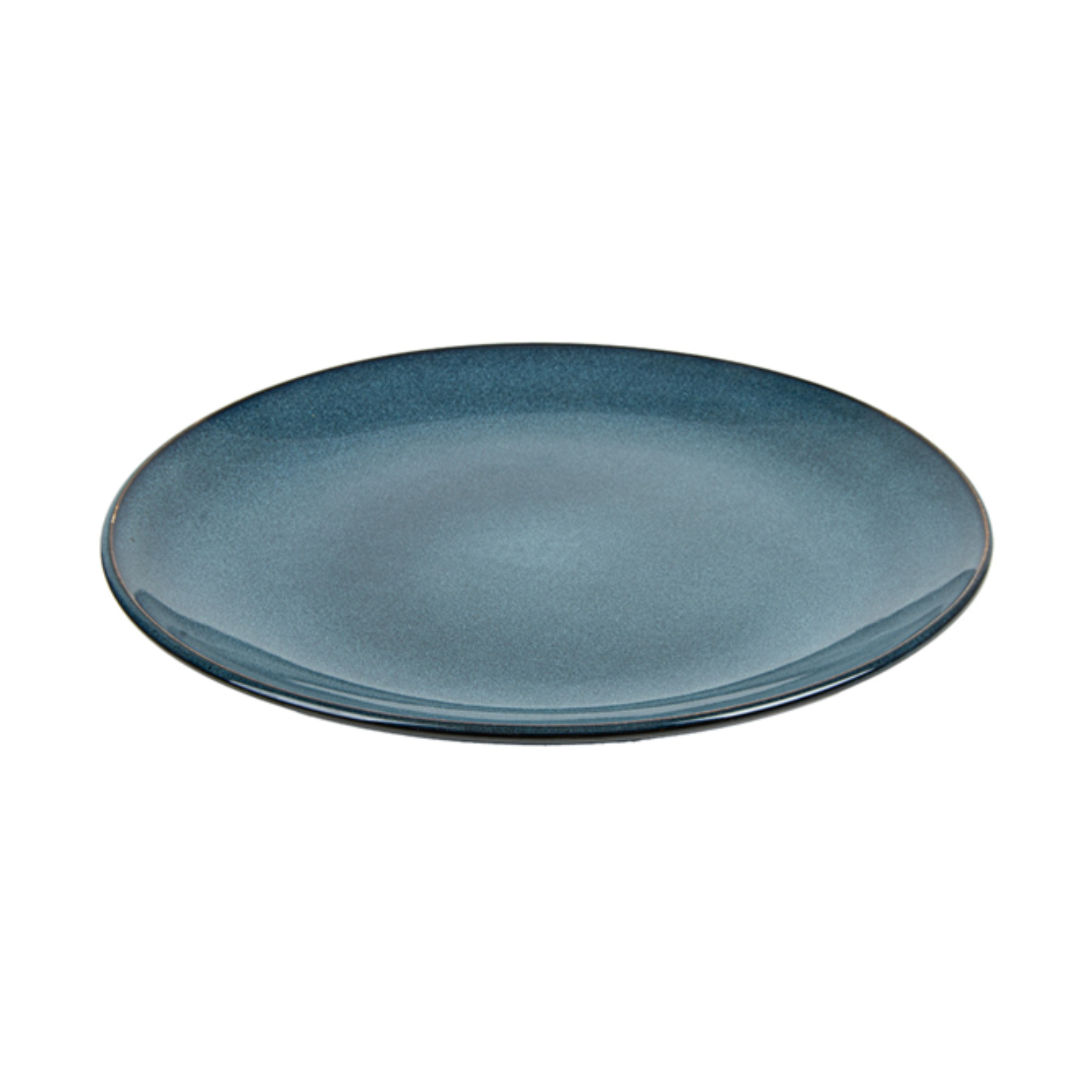 Assiette plate ronde en grès bleu 27 cm par 6