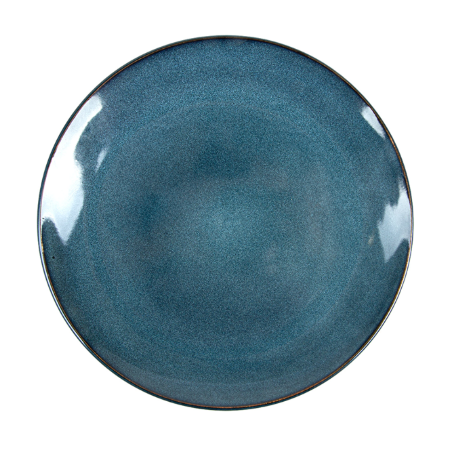 Assiette ronde en grès bleu 27 cm par 6 - Vaisselle en grès - ProSaveurs