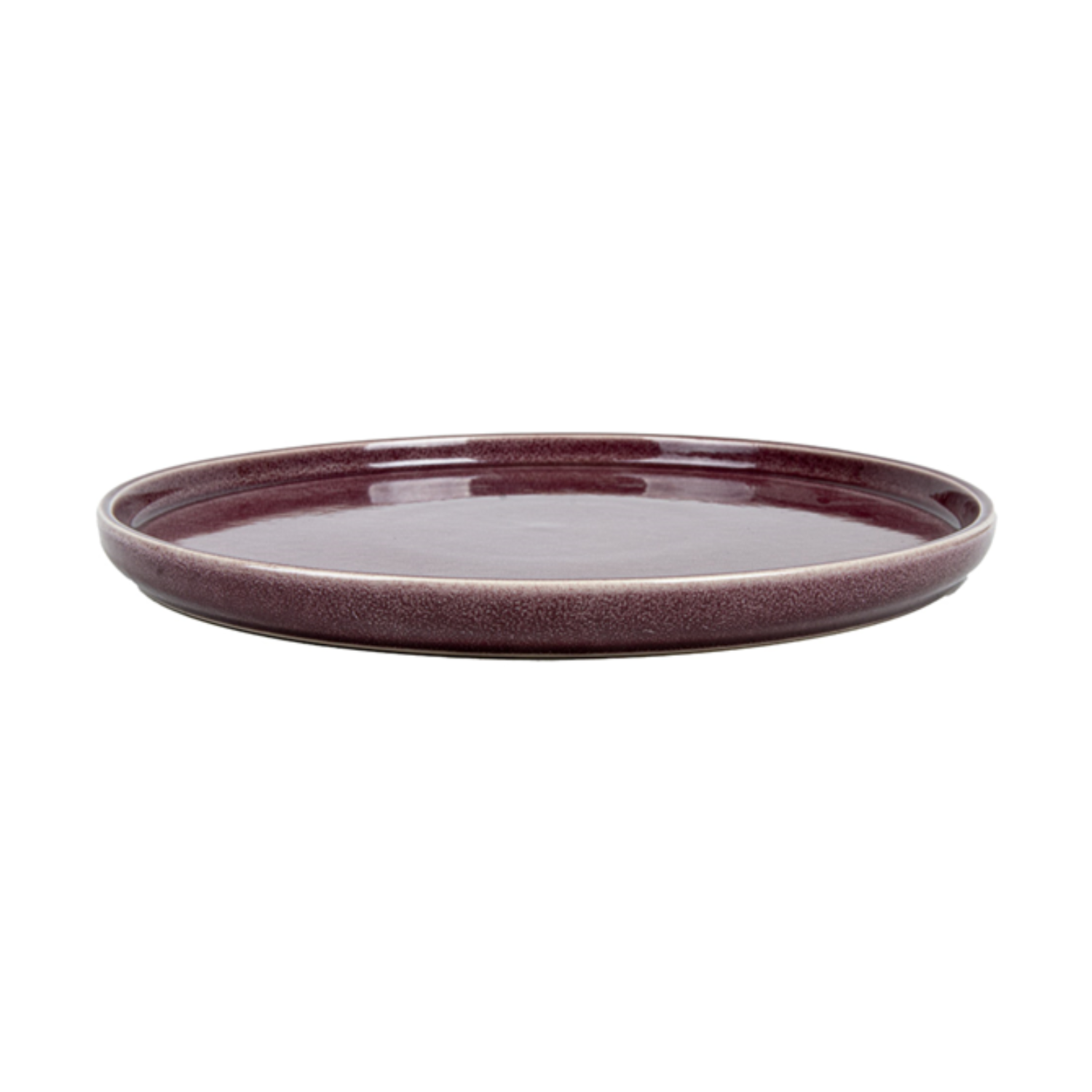 Assiette ronde en grès bordeaux diamètre 26 cm - Vaisselle en grès - ProSaveurs