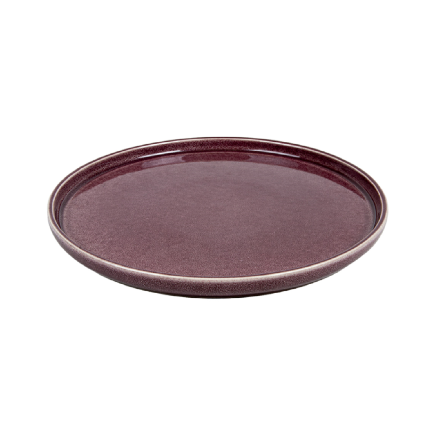 Assiette plate ronde en grès bordeaux 26 cm par 6