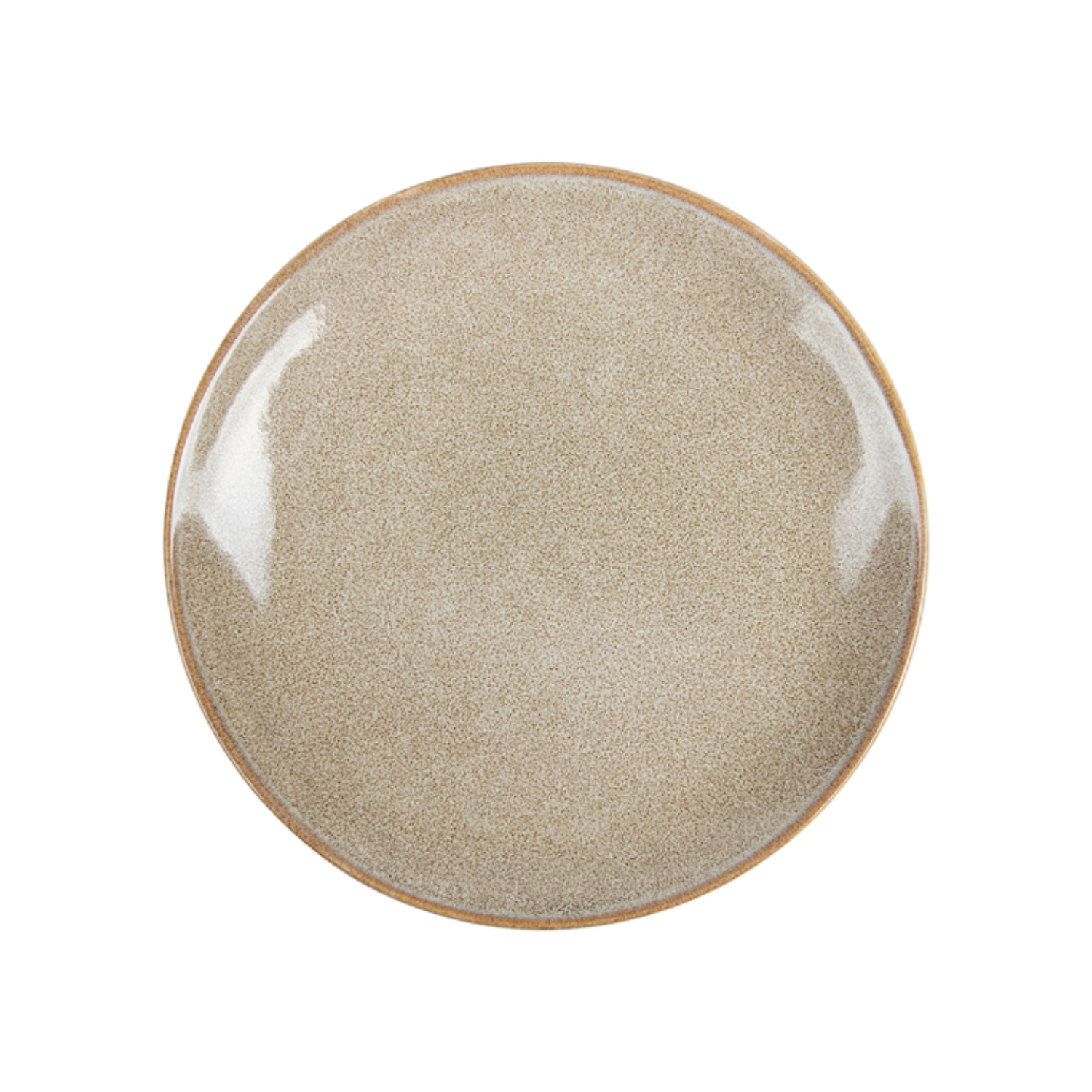 Assiette plate ronde en grès terre 21 cm par 6