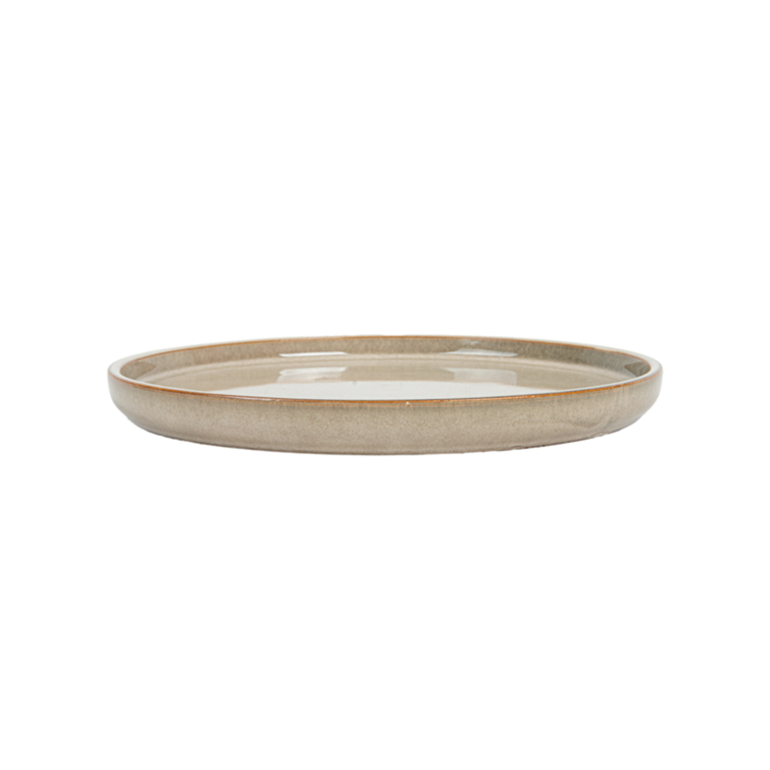 Assiette ronde en grès beige diamètre 21 cm - Vaisselle en grès - ProSaveurs