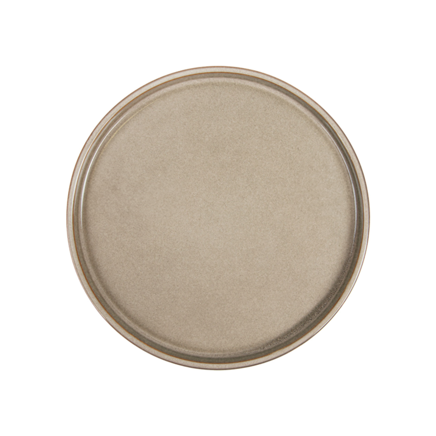 Assiette plate ronde en grès beige 21 cm par 6
