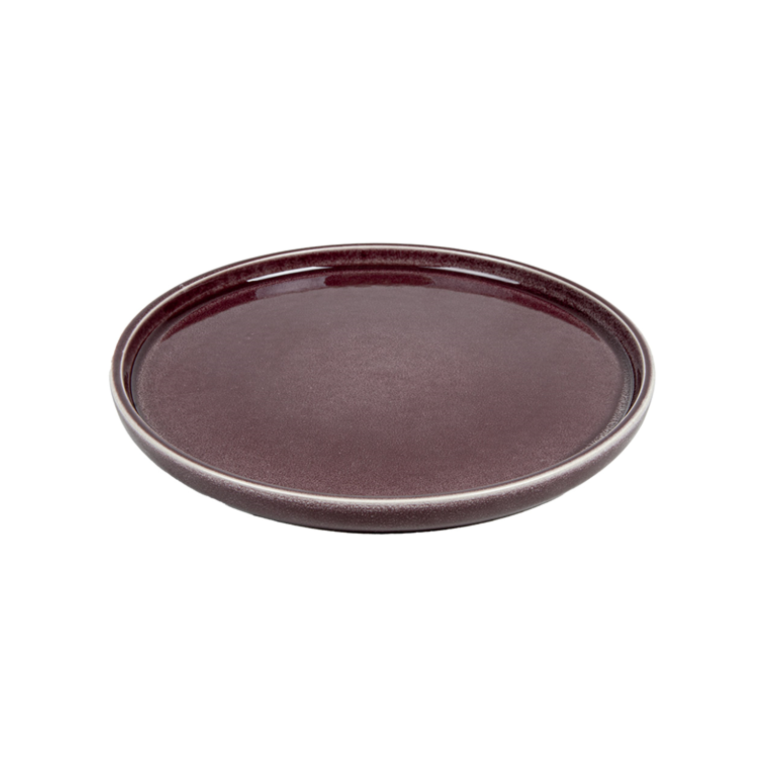 Assiette ronde en grès bordeaux 21 cm - Vaisselle en grès - ProSaveurs