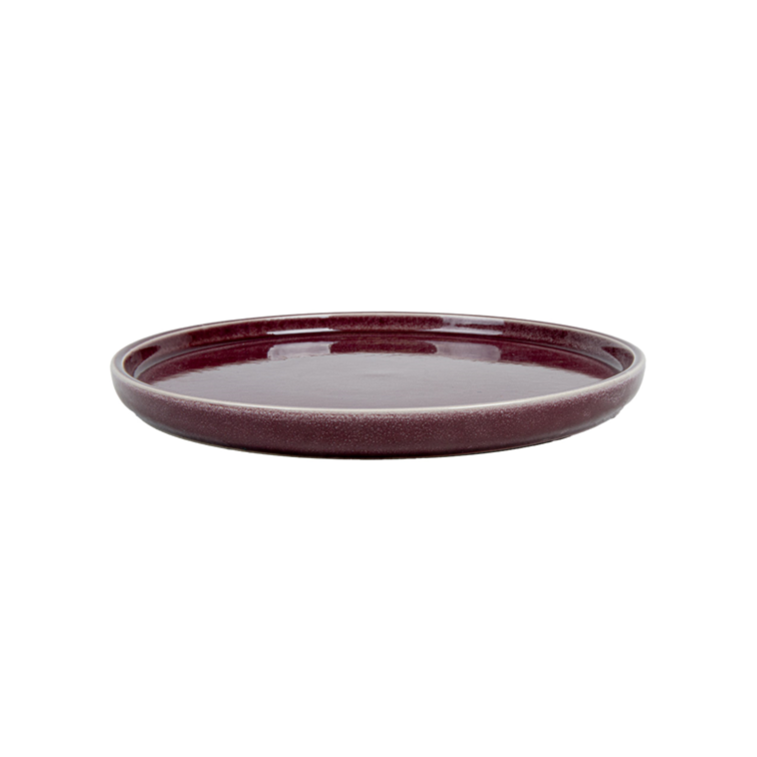 Assiette ronde en grès bordeaux diamètre 21 cm - Vaisselle en grès - ProSaveurs