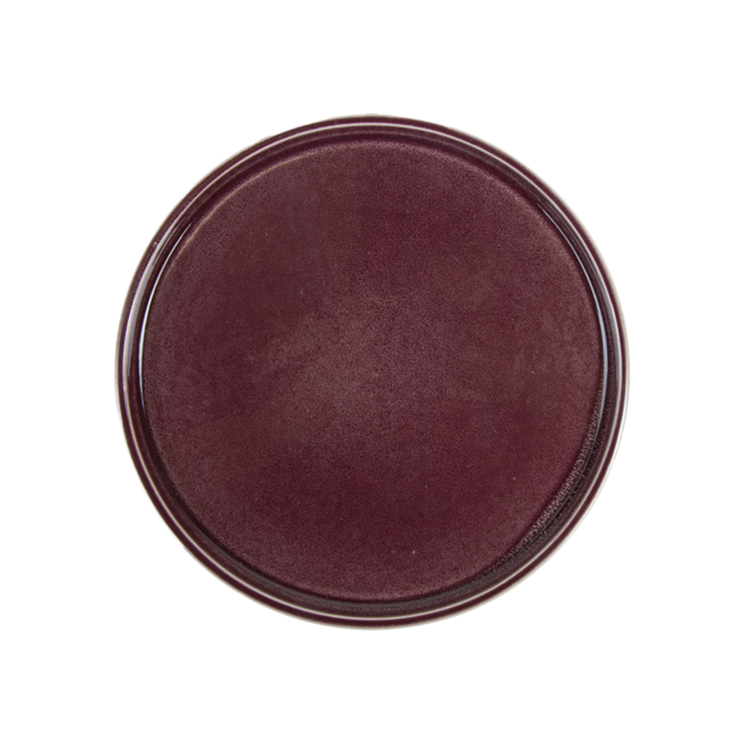Assiette plate ronde en grès bordeaux 21 cm par 6