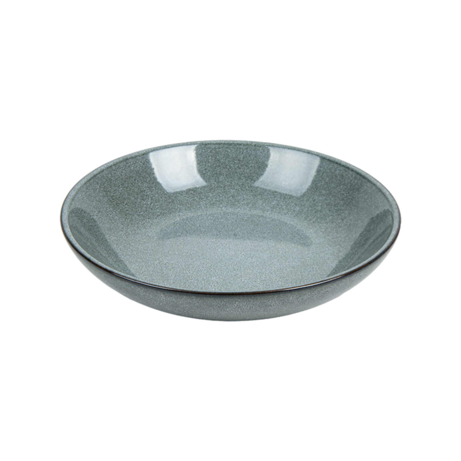 Assiette creuse en grès gris vert 20 cm par 6 - Vaisselle en grès - ProSaveurs