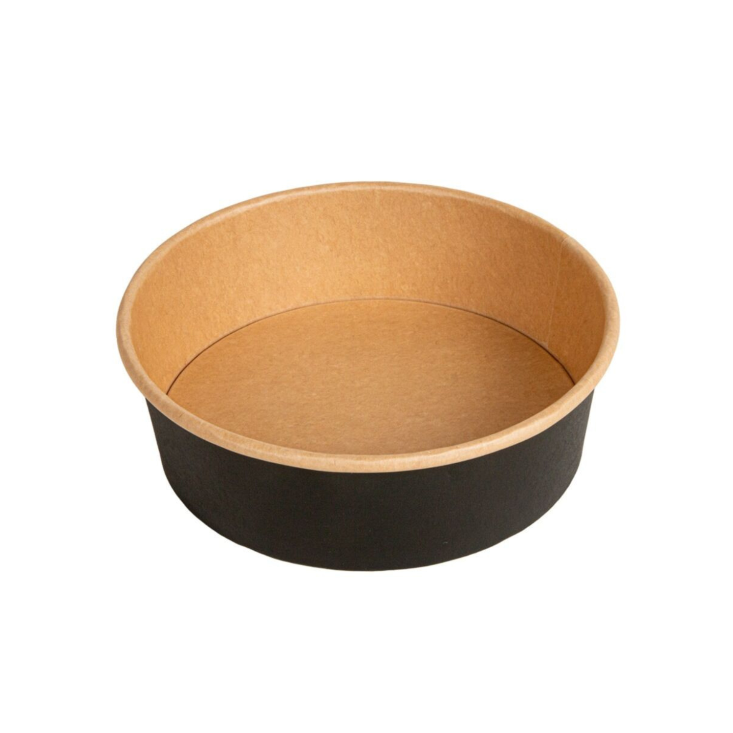 Bol en carton noir et kraft 500 ml - Ø 15 cm - snack et entrée premium à emporter